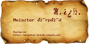 Meiszter Árpád névjegykártya