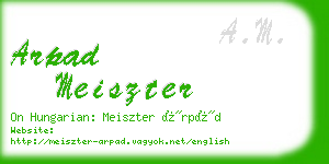 arpad meiszter business card